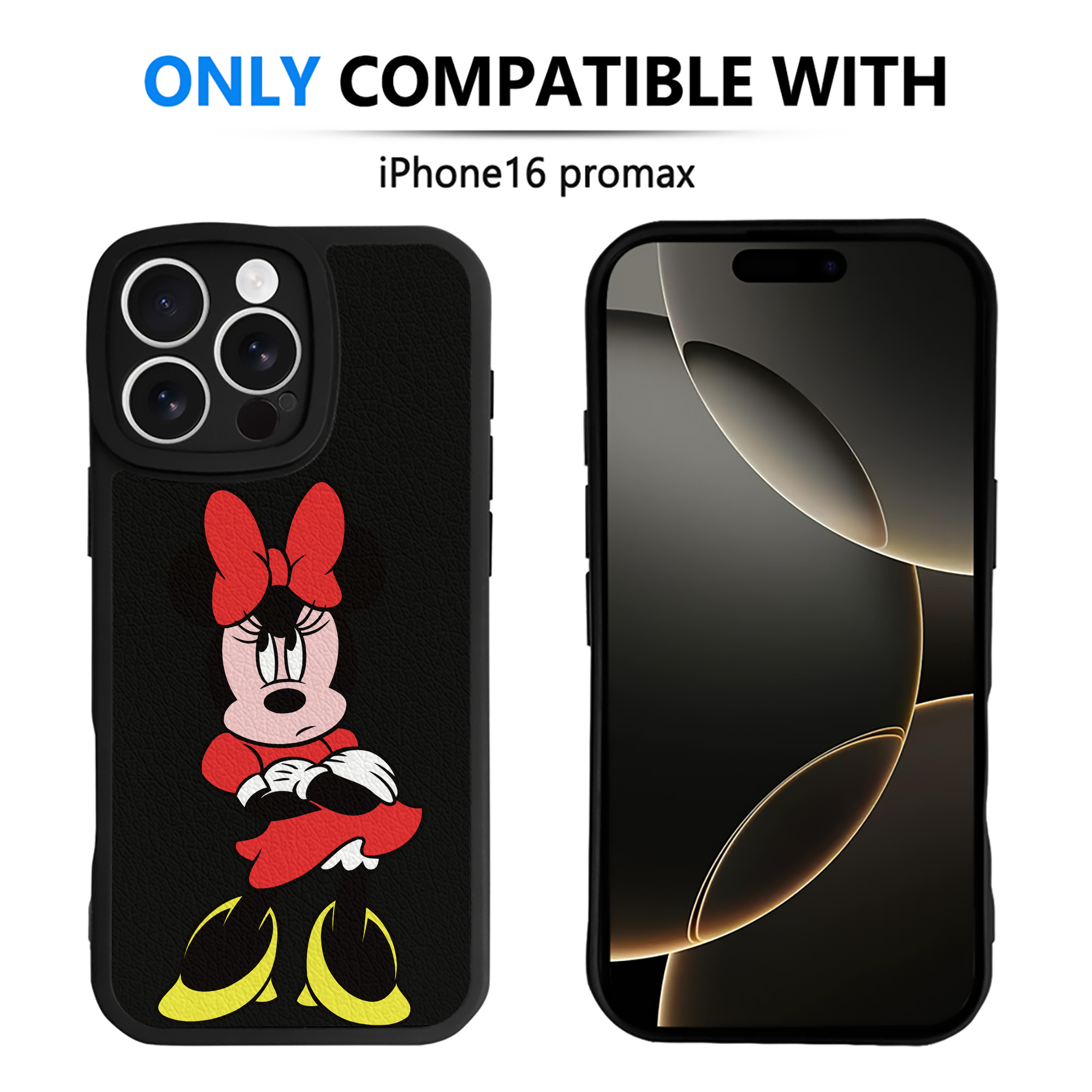 （画像用） ミッキーマウス Mickey Mouse 【iPhone 16シリーズ対応】シリコンスマホケース（レザー調） 材質：シリコン